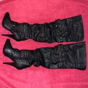 COPY - JustFab over-knee, metallic chain, boots